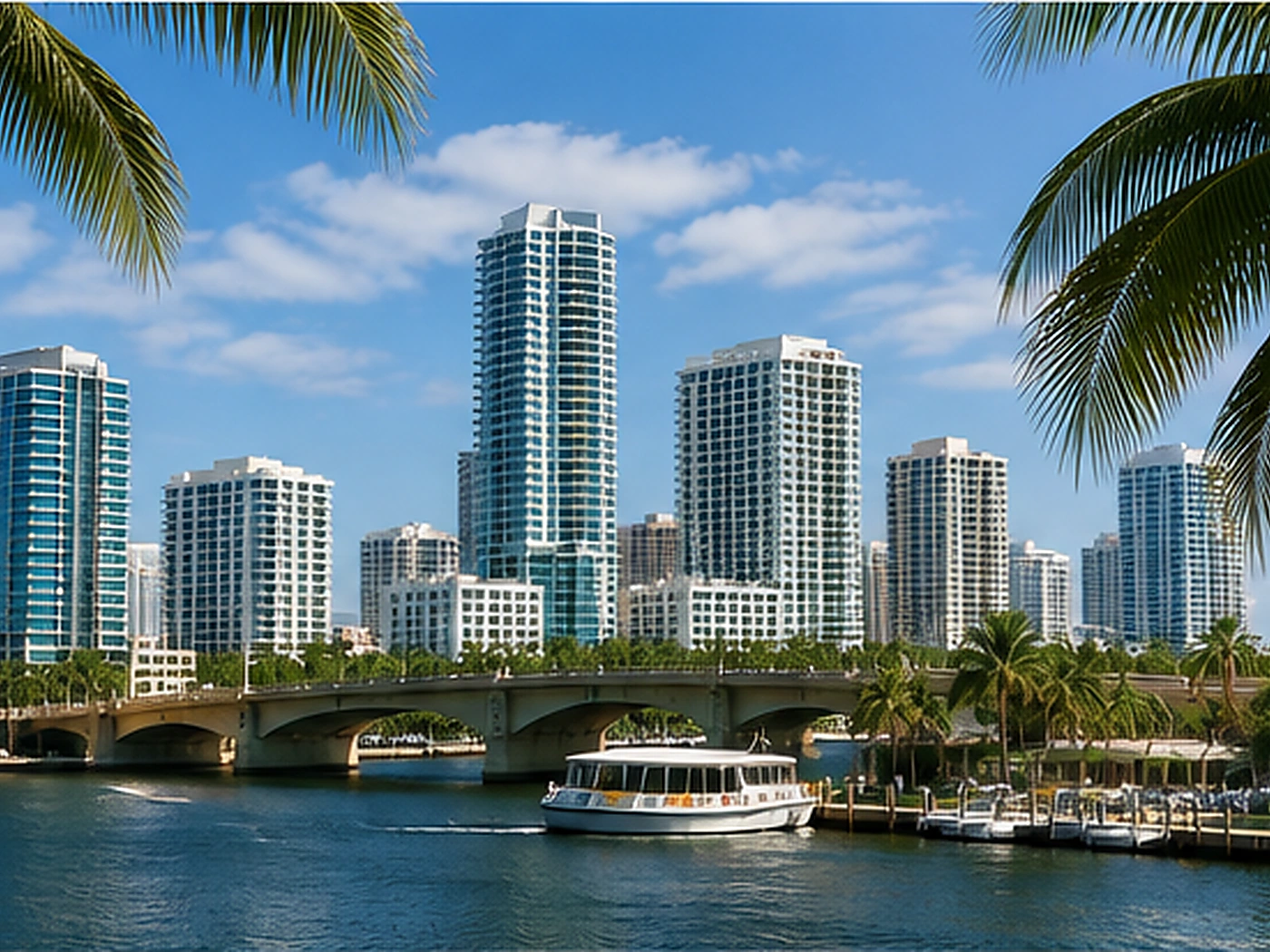 Fort Lauderdale, Florida waterfront and skyline representing the local community Peace & Love Recovery serves
