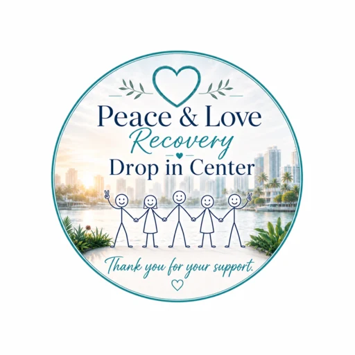 Peace and Love Recovery stick figure logo